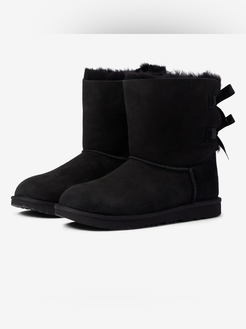 UGG Black Bailey Bow II Boot Kids Size 5/Womens 6